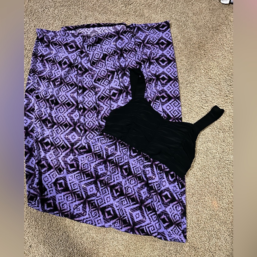 Cato girls Black and Purple Patterned Dress